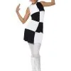 Sixties Black And White Partygirl Vrouw Kostuum