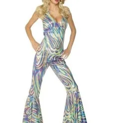 Disco Dancing Queen Jaren 70 Catsuit Kostuum Vrouw