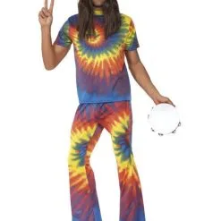 Voorkant 23 60s Tie Dye Hippie Man Kostuum