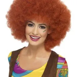 Bruinrood 60s Afro Pruik