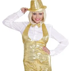 Dames Pailletten Vest Goud Vrouw -80s Kleding Winkel 9092g d 7