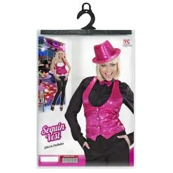 Dames Pailletten Vest Roze Vrouw -80s Kleding Winkel 9095n e 6