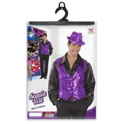 Showman Pailletten Vest Paars -80s Kleding Winkel 9251l c 11