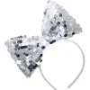 Hoofdband Met Paillettenstrik Zilver -80s Kleding Winkel 9320b a 1