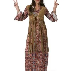 Lange Hippie Happening Jaren 60 Vrouw Kostuum