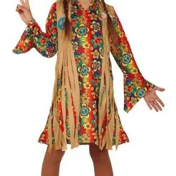 Fraaie Franje Hippie Jaren 60 Meisje Kostuum