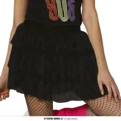 80s Kanten Rok Zwart Vrouw