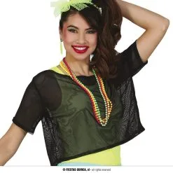 So 80s Visnet Zwart Shirt Vrouw