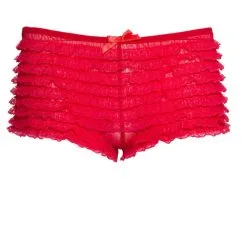 Kanten Shorts Met Ruches Rood Vrouw