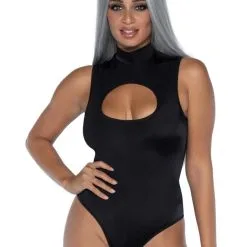 Zwarte Sexy Spandex Bodysuit Vrouw