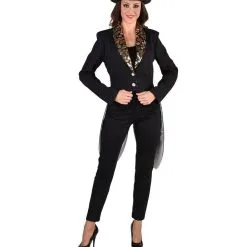 Slipjas Zwart Met Ster Paillet Kraag Vrouw