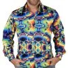 Tie Dye Multicolor Blouse Hippie Man