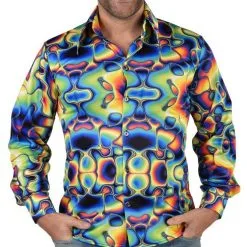 Tie Dye Multicolor Blouse Hippie Man