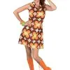 Jaren 60 Oranje Bloemen Jurk Vrouw -80s Kleding Winkel mag 2021 221161 2 9