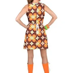 Jaren 60 Oranje Bloemen Jurk Vrouw -80s Kleding Winkel mag 2021 221161 3 9