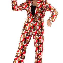 Jaren 70 Hippie Soul Disco 60s Psychedelische Cirkels Man Kostuum