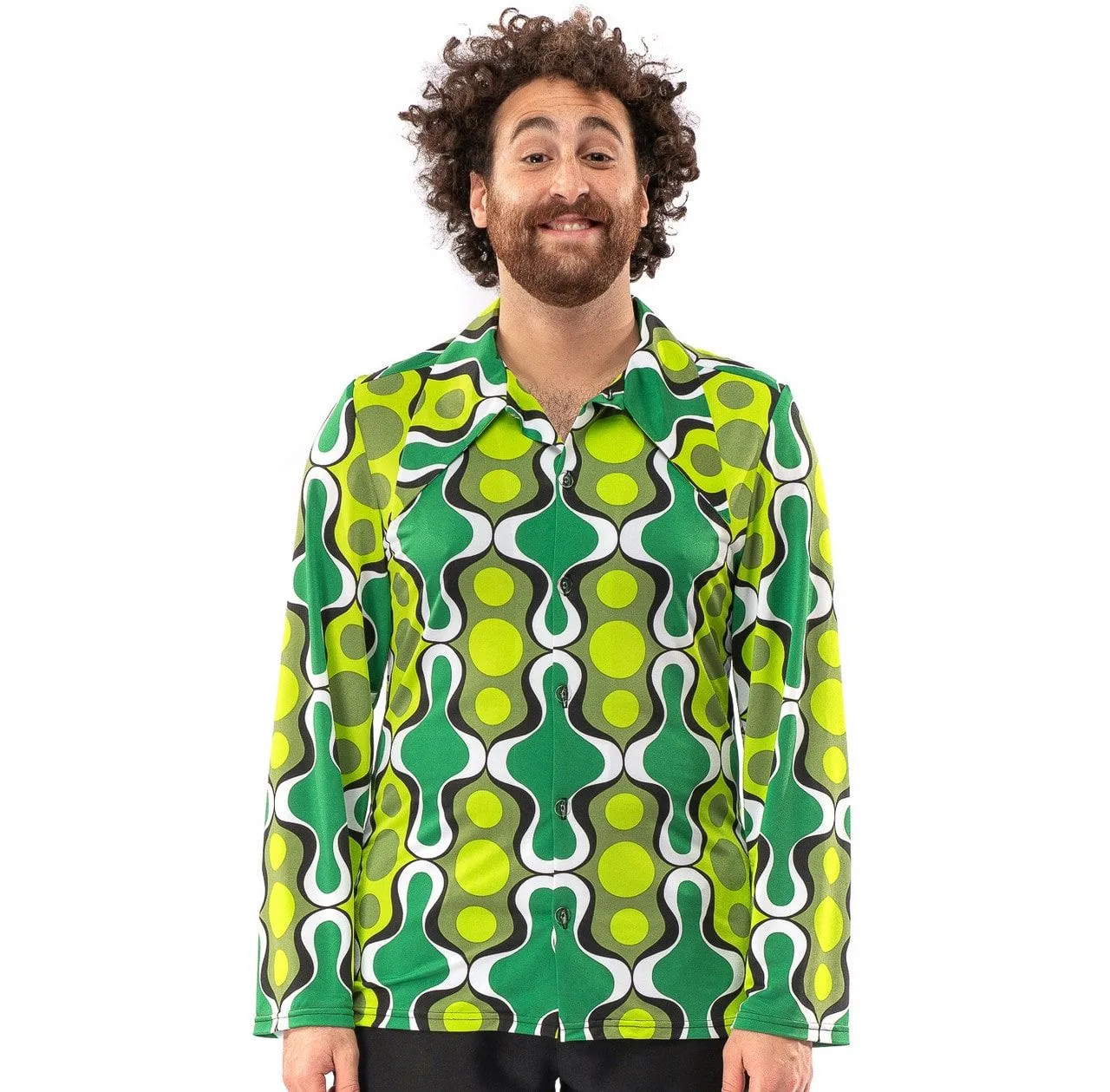 Jaren 70 Hippie Soul Disco 60s Ga Voor Groen Shirt Man 4 Jaren 70 Hippie Soul Disco 60s Ga Voor Groen Shirt Man - Afbeelding 2