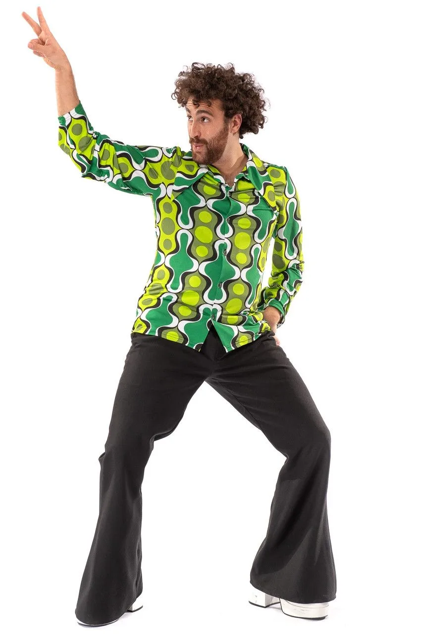 Jaren 70 Hippie Soul Disco 60s Ga Voor Groen Shirt Man 8 Jaren 70 Hippie Soul Disco 60s Ga Voor Groen Shirt Man - Afbeelding 6