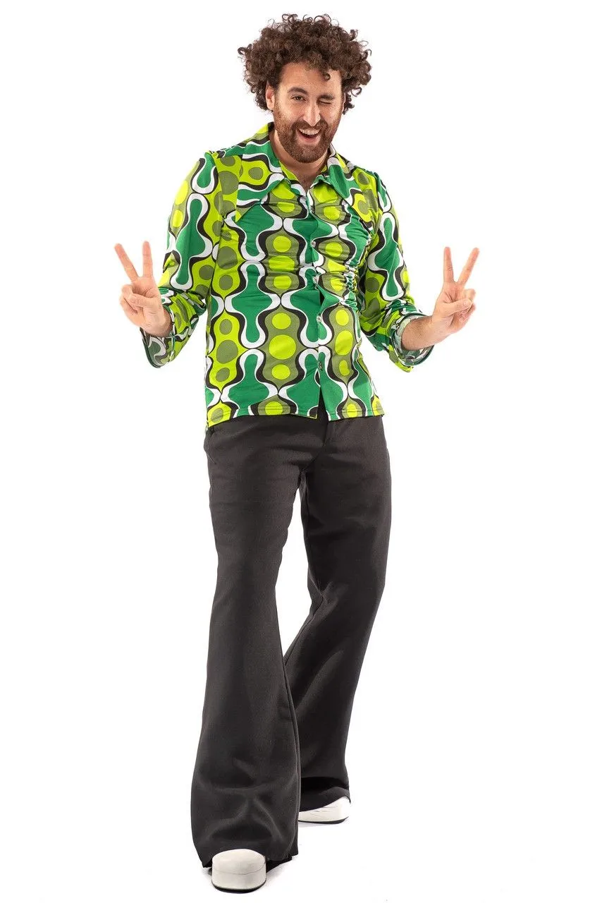 Jaren 70 Hippie Soul Disco 60s Ga Voor Groen Shirt Man 9 Jaren 70 Hippie Soul Disco 60s Ga Voor Groen Shirt Man - Afbeelding 7