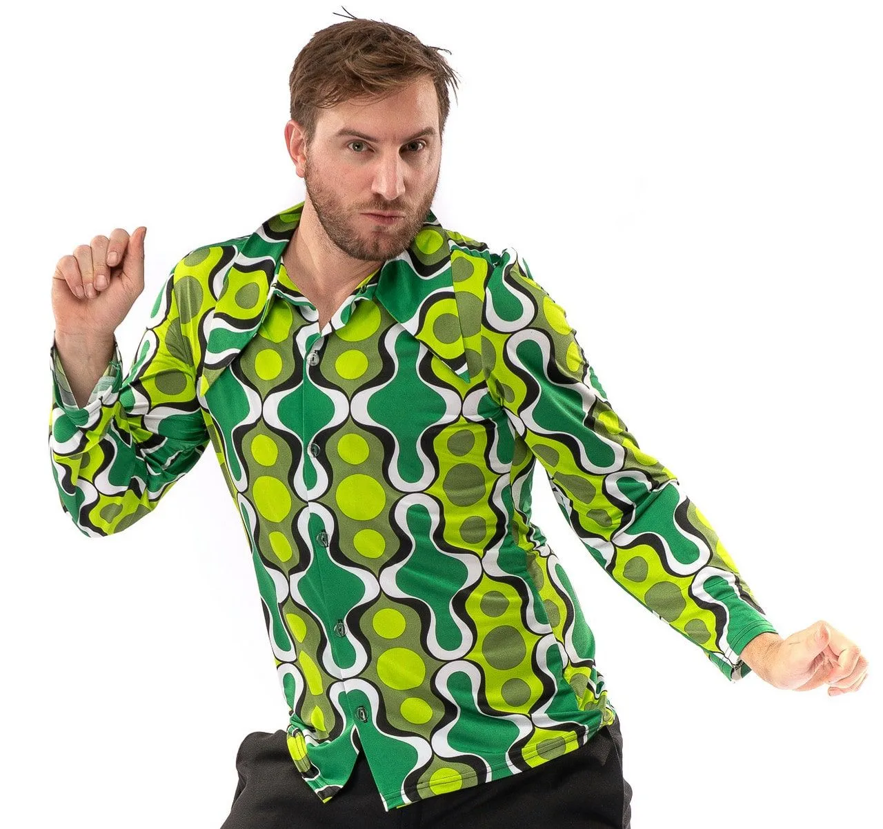 Jaren 70 Hippie Soul Disco 60s Ga Voor Groen Shirt Man 10 Jaren 70 Hippie Soul Disco 60s Ga Voor Groen Shirt Man - Afbeelding 8