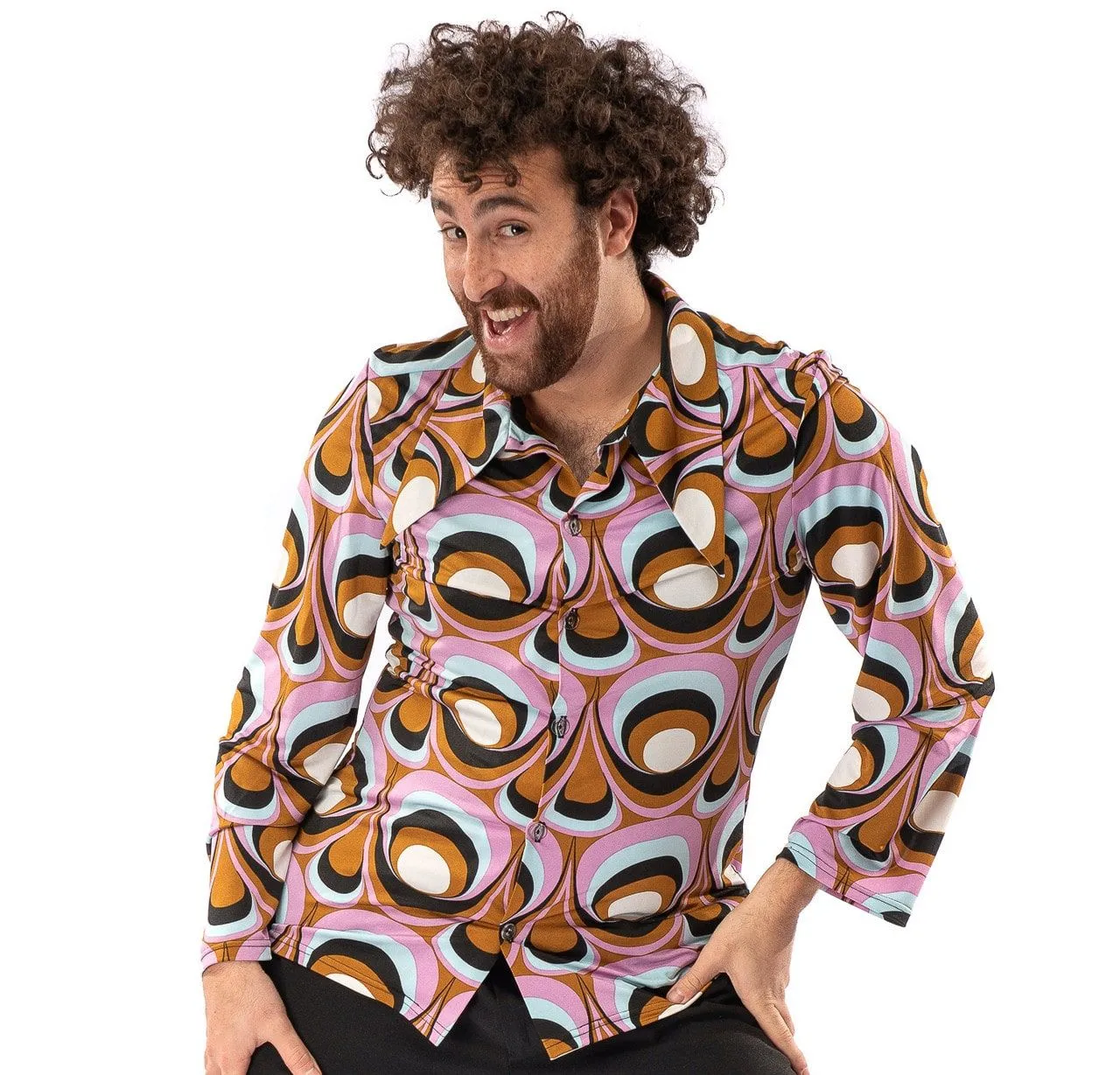 Jaren 70 Hippie Soul Disco 60s Psychedelische Ogen Shirt Man 3 Jaren 70 Hippie Soul Disco 60s Psychedelische Ogen Shirt Man