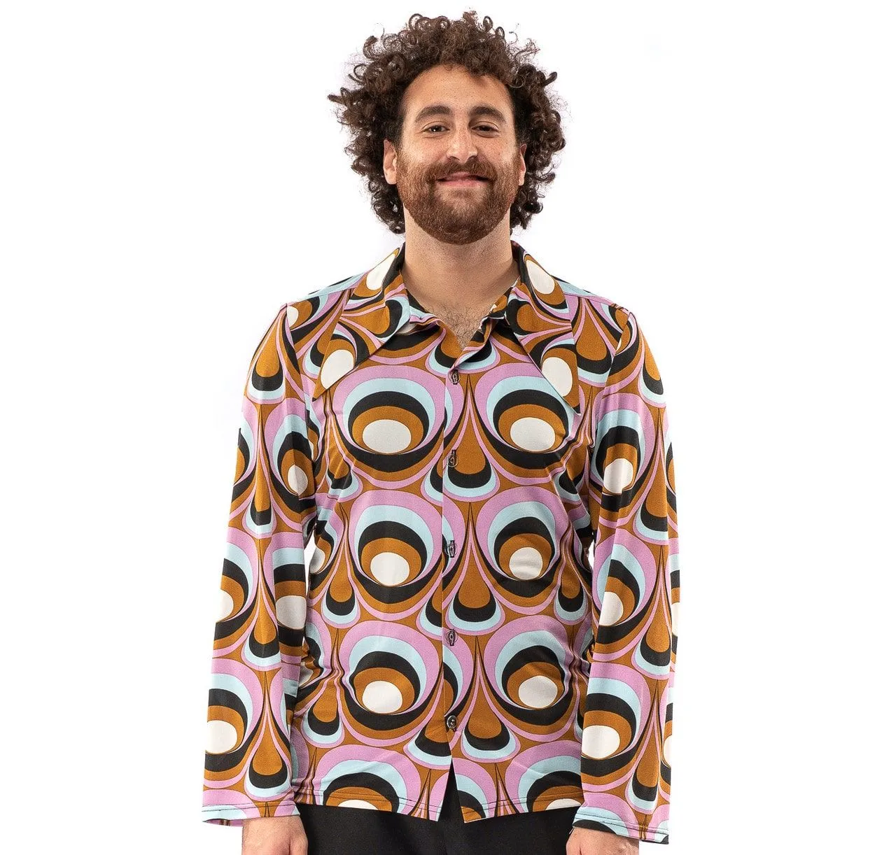 Jaren 70 Hippie Soul Disco 60s Psychedelische Ogen Shirt Man 4 Jaren 70 Hippie Soul Disco 60s Psychedelische Ogen Shirt Man - Afbeelding 2