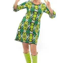 Jaren 70 Hippie Soul Disco 60s Ga Voor Groen Jurk Vrouw