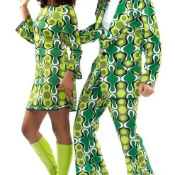 Jaren 70 Hippie Soul Disco 60s Ga Voor Groen Jurk Vrouw -80s Kleding Winkel orep 2019 7062011grn d 7 23