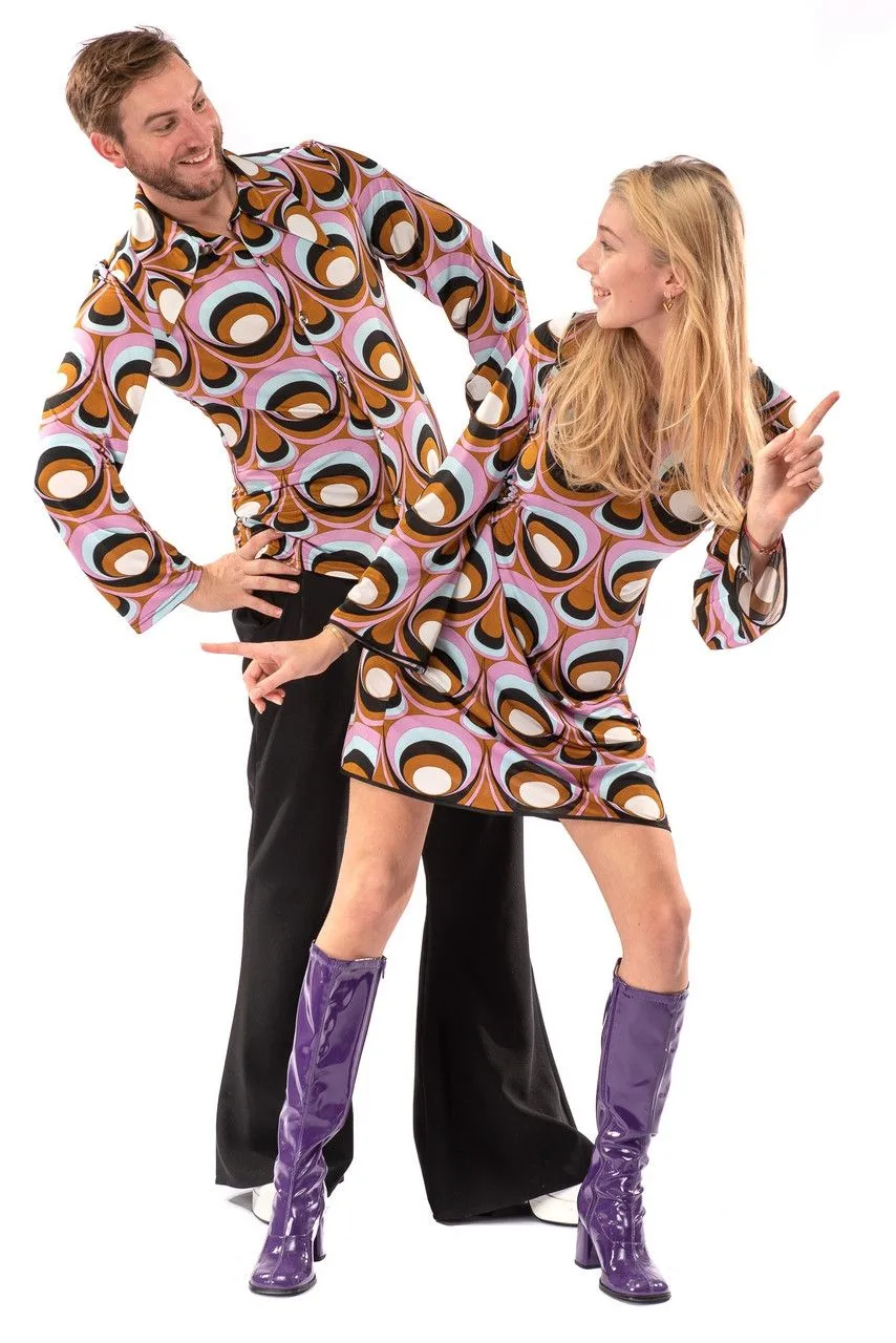 Jaren 70 Hippie Soul Disco 60s Psychedelische Ogen Jurk Vrouw 11 Jaren 70 Hippie Soul Disco 60s Psychedelische Ogen Jurk Vrouw - Afbeelding 9