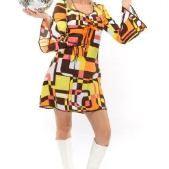 Jaren 70 Hippie Soul Disco 60s Dolle Lijnen Vrouw Kostuum