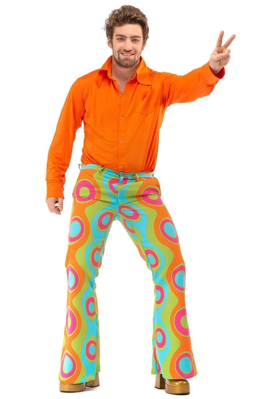 Jaren 60 Psychedelische Golven Flower Power Hippie Festival Broek Man 8 Jaren 60 Psychedelische Golven Flower Power Hippie Festival Broek Man - Afbeelding 7