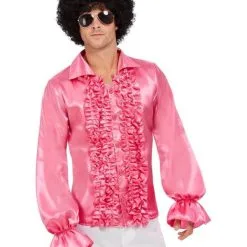 Roze 60s Rouches Hemd Man