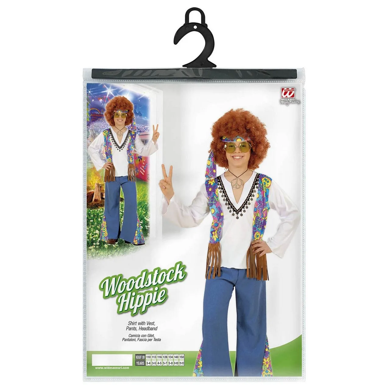 Hippie Jongen Woodstock Lennon Kostuum 4 Hippie Jongen Woodstock Lennon Kostuum - Afbeelding 2