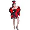 Las Vegas Showgirl Zwart / Rood Chorous Line Kostuum Vrouw