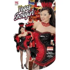 Las Vegas Showgirl Zwart / Rood Chorous Line Kostuum Vrouw -80s Kleding Winkel wdm1014 7159 b 16