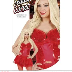 Rood Pailletten Korset Vrouw -80s Kleding Winkel wdm1014 7574 c 6