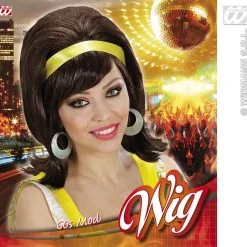 Pruik, 60s Modieus Bruin -80s Kleding Winkel wdm1014 m6519 b 2