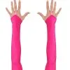 Tachtiger Jaren Vingerloze Handschoenen Satijn, Neon Roze -80s Kleding Winkel wdm1516 00593 a 5