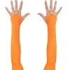 Tachtiger Jaren Vingerloze Handschoenen Satijn, Neon Oranje -80s Kleding Winkel wdm1516 00594 a 7