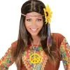 Dammy Pruik, Hippie Bruin Met Meerkleuren Bloem Hoofdband -80s Kleding Winkel wdm1617 04657 a 3