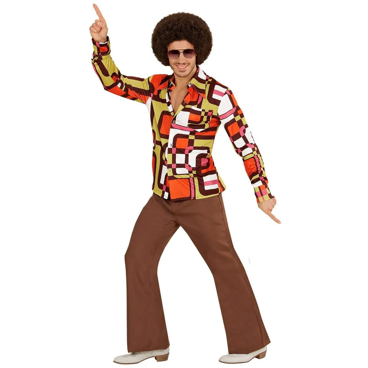 Groovy Garry 70s Oranje Heren Shirt, Buizen Man 4 Groovy Garry 70s Oranje Heren Shirt, Buizen Man - Afbeelding 2