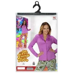 Groovy Gina 70s Dames Shirt, Paars Vrouw -80s Kleding Winkel wdm 2017 090b 4 8