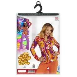 Groovy Gina 70s Dames Shirt, Orchidee Vrouw -80s Kleding Winkel wdm 2017 090c 4 7