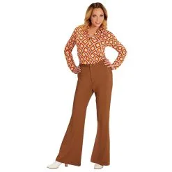 Groovy Gwendolyn 70s Dames Broek, Bruin Vrouw -80s Kleding Winkel wdm 2017 0912 2 7