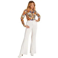 Groovy Gwendolyn 70s Dames Broek, Wit Vrouw -80s Kleding Winkel wdm 2017 091c 2 7