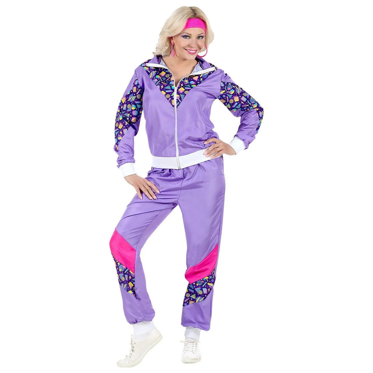 Prachtig Paars Fout Jaren 80 Trainingspak Vrouw Kostuum 3 Prachtig Paars Fout Jaren 80 Trainingspak Vrouw Kostuum