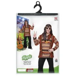 Bruine Psychedelische Golven Hippie Man Kostuum -80s Kleding Winkel wdm 2018 7028 5 15