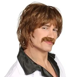 Pruik Met Snor Fout Haar Jaren 70 -80s Kleding Winkel wdm 2019 00635 2 1