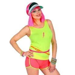 Sportieve Hotpants Neon Roze Vrouw -80s Kleding Winkel wdm 2019 01465 5 7