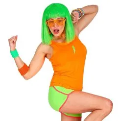 Sportieve Hotpants Neon Groen Vrouw -80s Kleding Winkel wdm 2019 01466 2 7